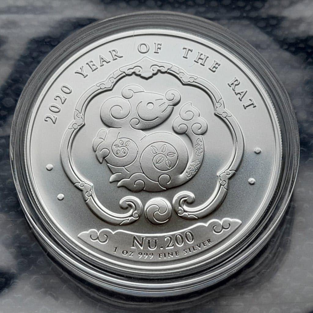 2020 Kingdom of Bhutan - Year of the Rat - 1 oz silver, Ophalen of Verzenden, Zuidoost-Azië, Zilver