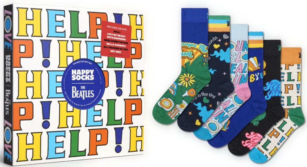 Happy Socks - The Beatles 6-Pack Socks Gift Set maat 41-46, Overige kleuren, Ophalen of Verzenden, Happy Socks, Nieuw