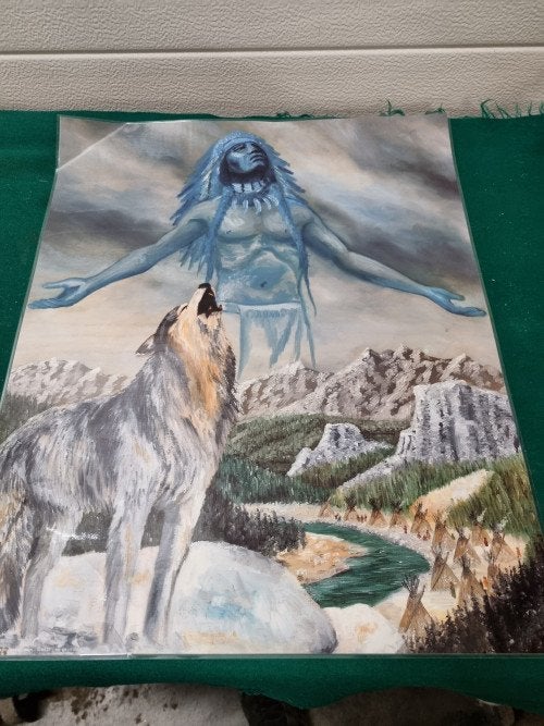 Poster wolf en indiaan, Ophalen of Verzenden, 'T Olde Gre-j, Info@toldegrej.nl, Endepoelstraat 20f Didam