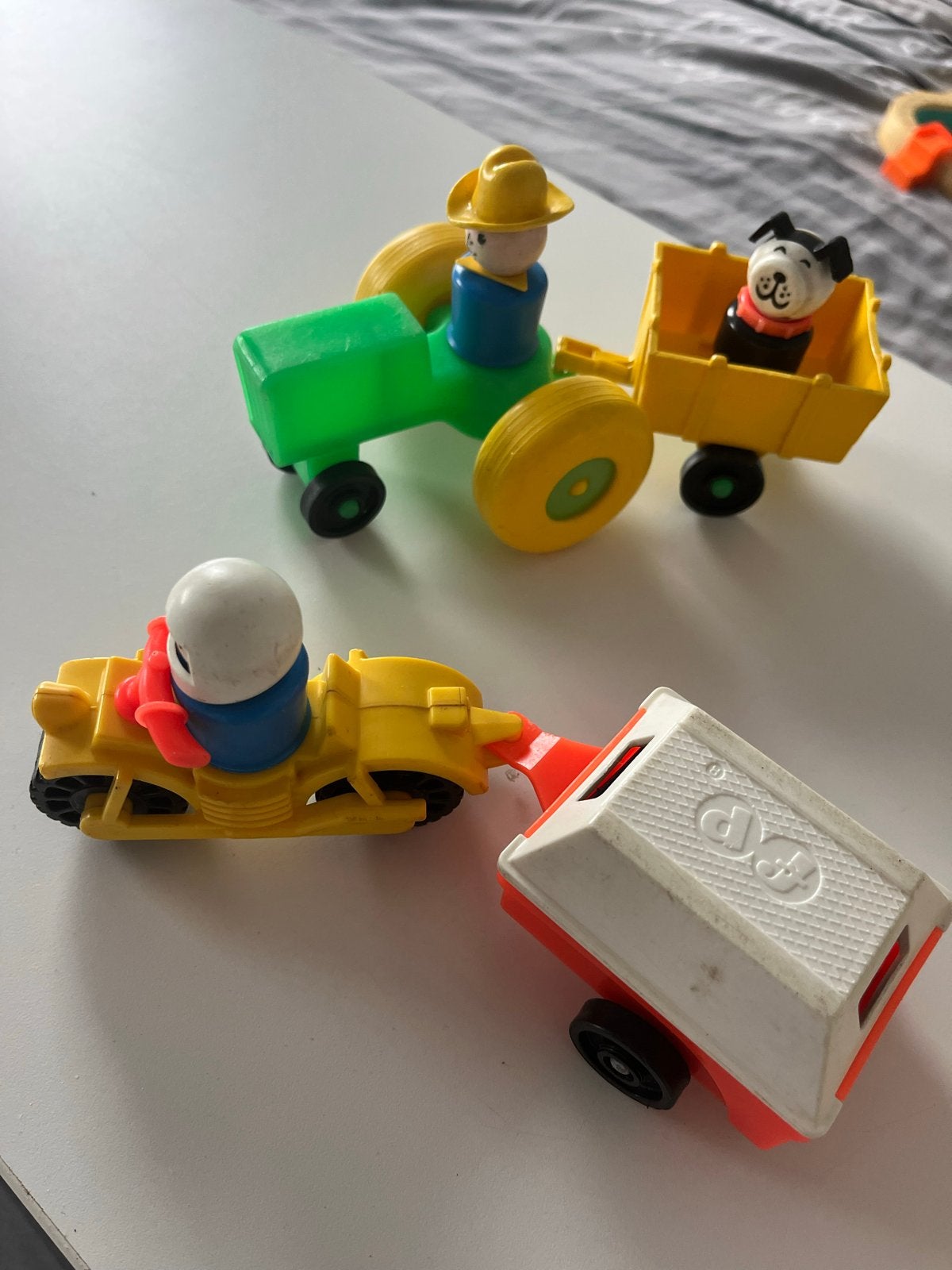 Vintage Fisher-Price Little People Tractor en Motor Speelgoe, Kinderen en Baby's, Ophalen of Verzenden, Gebruikt, Auto of Voertuig