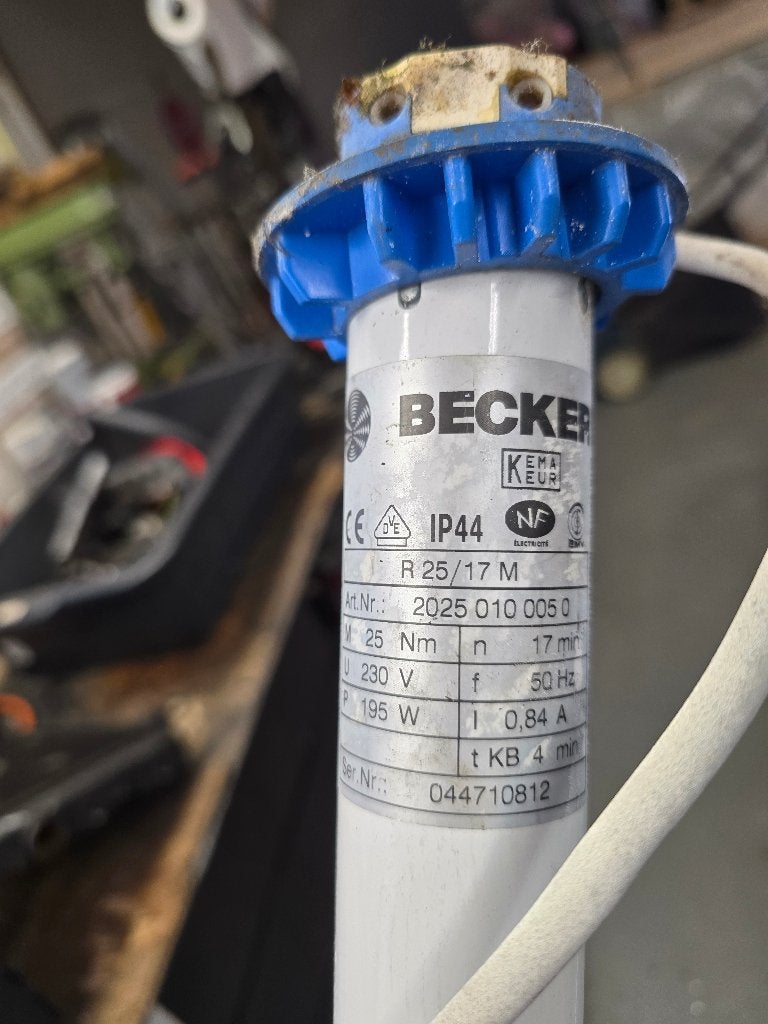 Becker rolluik/screen buismotor, Doe-het-zelf en Verbouw, Rolluiken, Ophalen of Verzenden, Gebruikt, Minder dan 100 cm, Elektrische bediening