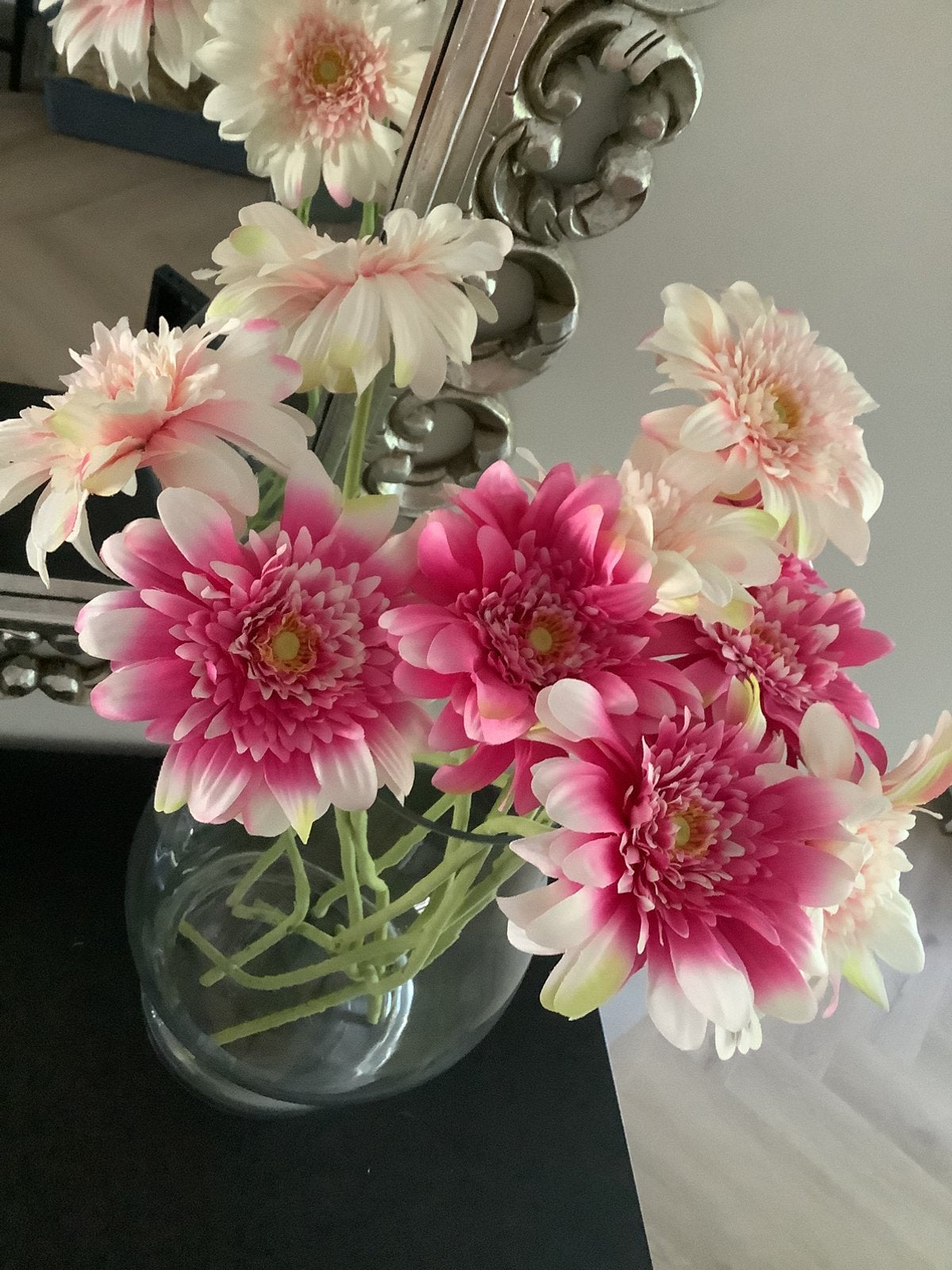 10x roze kunstbloemen zijden nep kunst bloemen roze 60 cm, Ophalen of Verzenden, Roze
