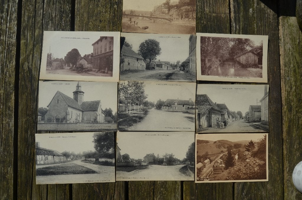 10 Ansichten Frankrijk, Pougy-sur-Aube begin 20e eeuw., Ophalen of Verzenden, Voor 1920, Stad of Dorp
