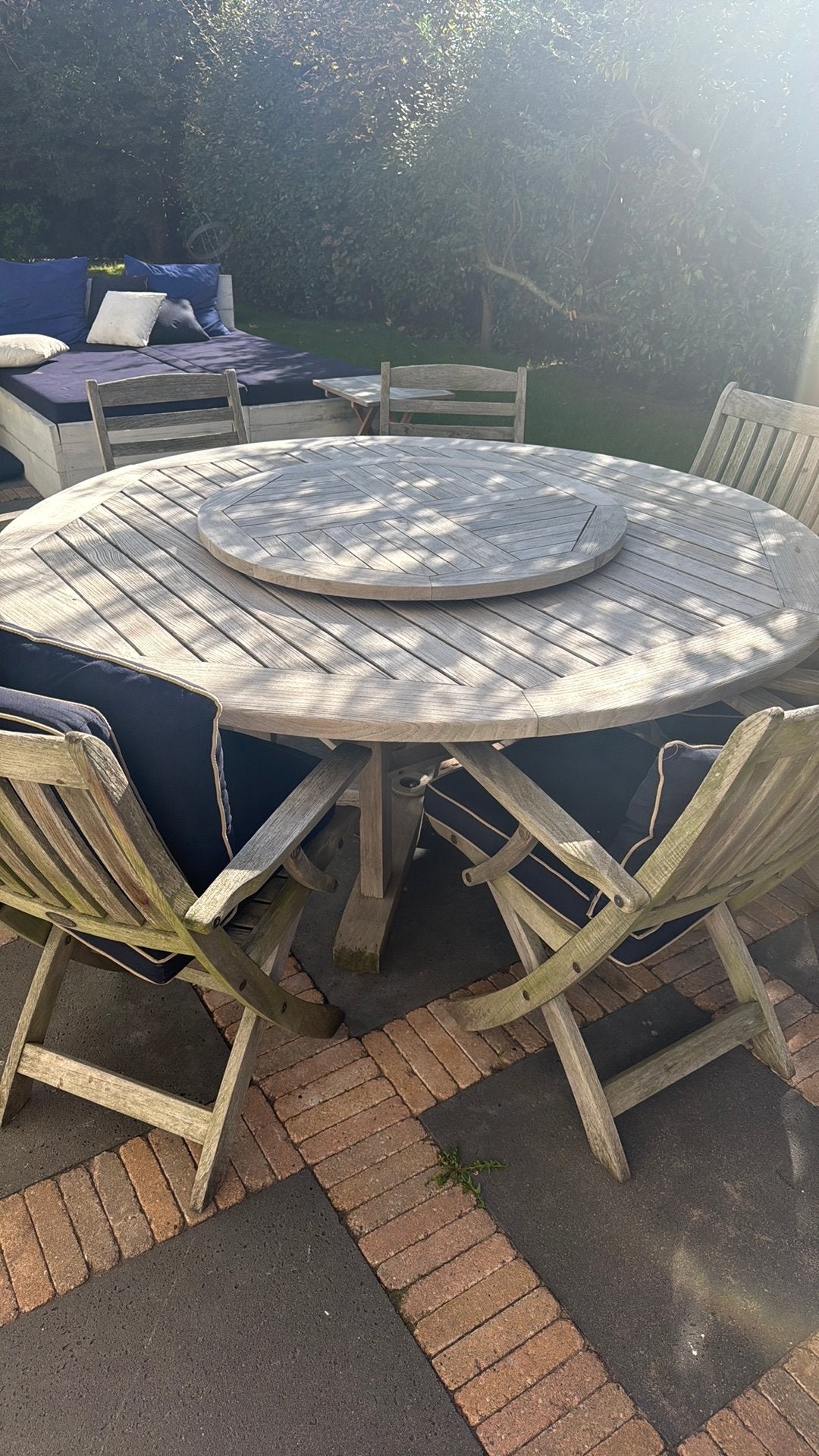 Teak tuintafel, Ophalen of Verzenden, Zo goed als nieuw, Rechthoekig, Teakhout