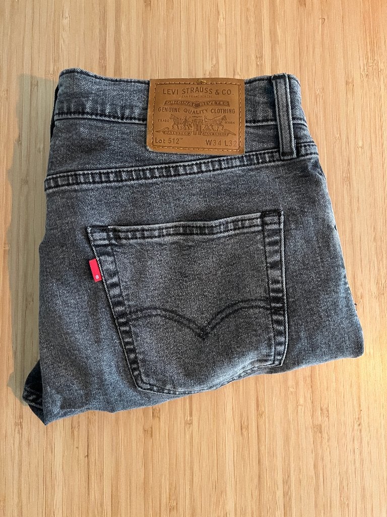 Levi's 512 Slim Taper Jeans - Grijs W34 L32 - ZGAN, Ophalen of Verzenden, Zo goed als nieuw, W33 - W34 (confectie 48/50), Grijs
