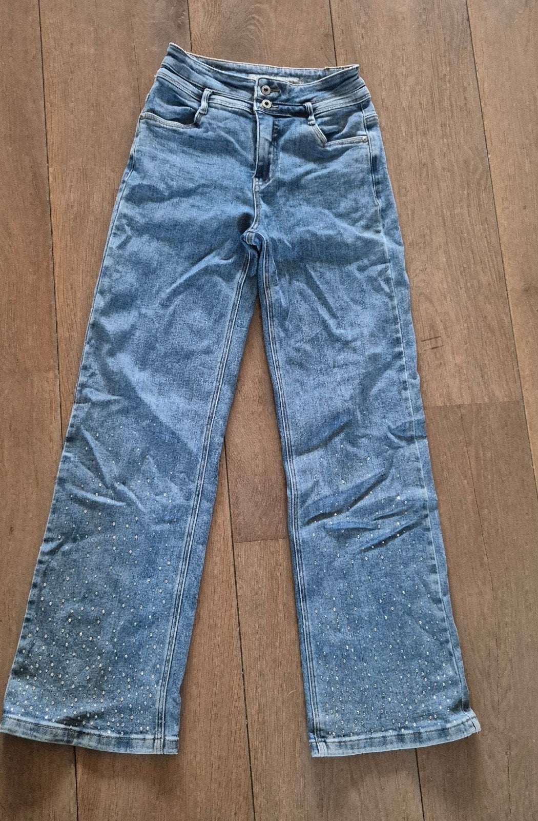 Geisha maat S/36 met strassteentjes op de pijpen, Geisha, Blauw, Ophalen of Verzenden, Zo goed als nieuw
