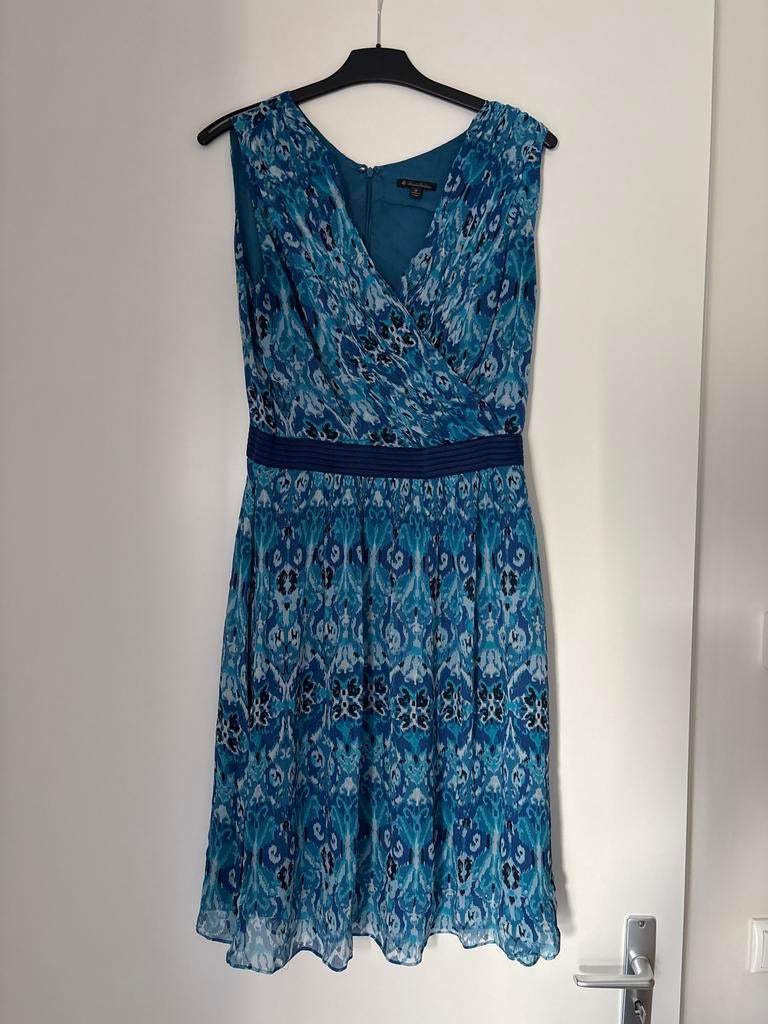 Brooks Brothers Blauwe Jurk met Print - Maat 42/44 (L), Blauw, Maat 42/44 (L), Ophalen of Verzenden, Knielengte