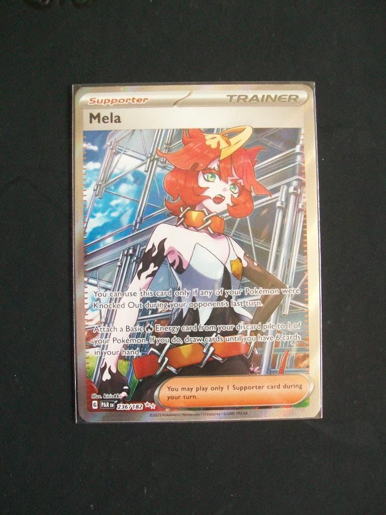 1287: Nieuwe Pokemon Secret Kaart Trainer MELA (236/182), Verzenden, Nieuw, Losse kaart, Foil