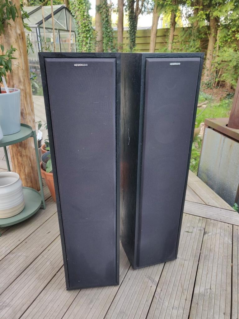 Mega Audio Staande Speakers - Max. 120W, 8 Ohm, Audio, Tv en Foto, Luidsprekers, Gebruikt, Front, Rear of Stereo speakers, 120 watt of meer