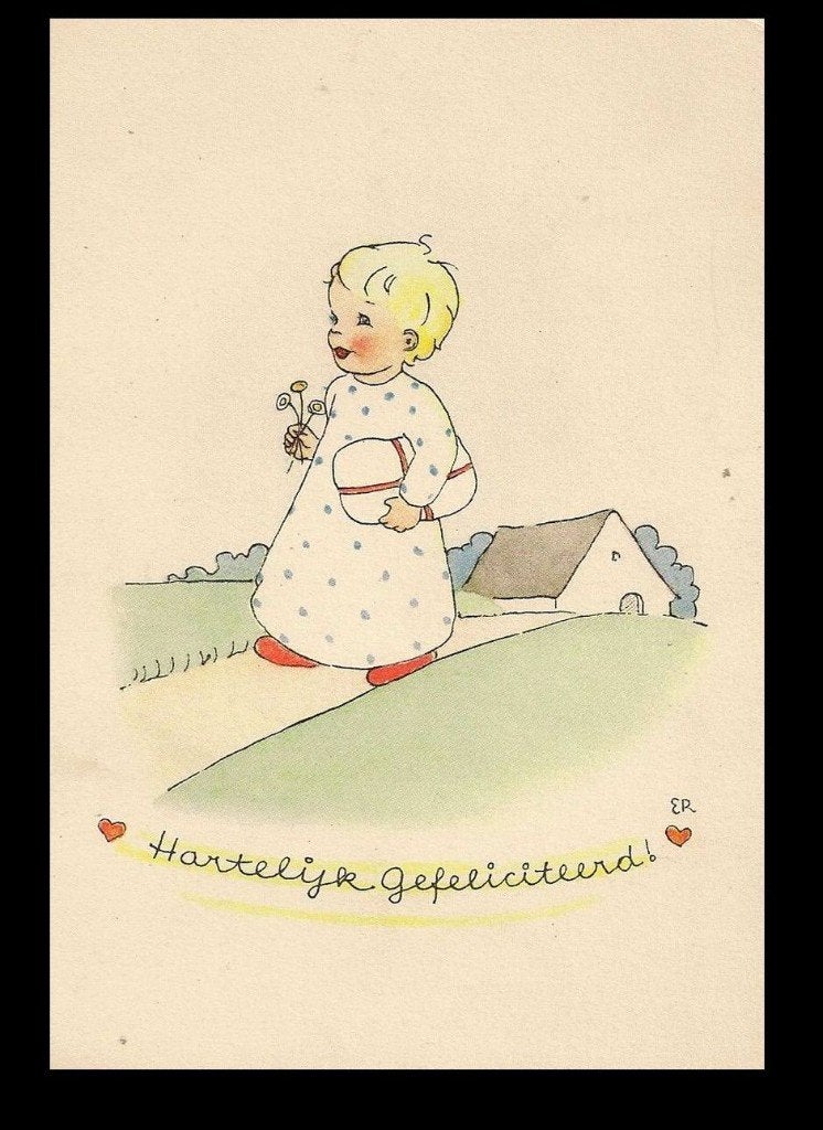 Ella Riemersma jonge dam op visite Z13, Ophalen of Verzenden, 1920 tot 1940, Ongelopen