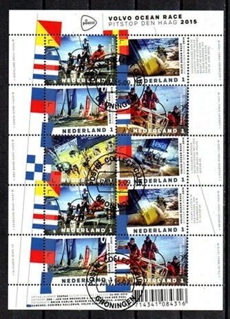 Nederland nr. 3303-3308v Volvo Ocean Race gestempeld, Verzenden, Na 1940, Gestempeld