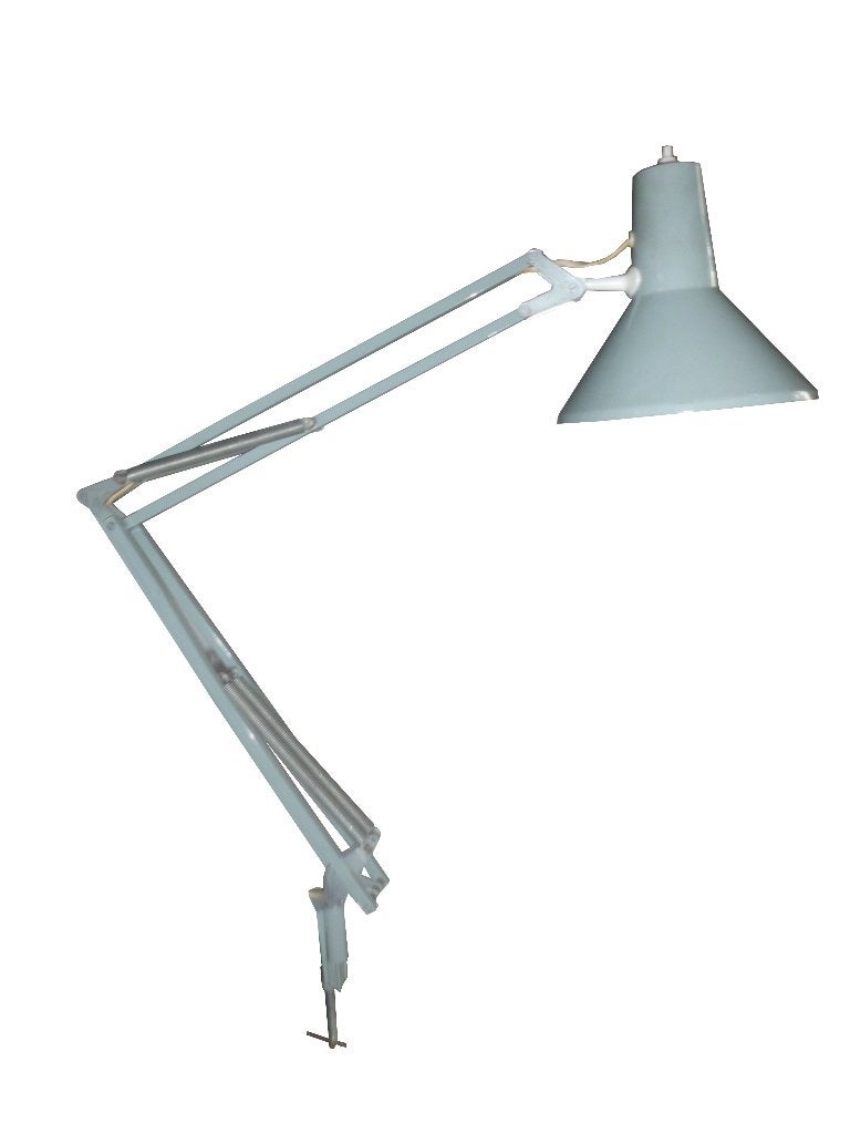 Prachtige vintage Deens design veerlamp schaarlamp desklamp, Huis en Inrichting, Lampen | Tafellampen, Blauw, Overige typen, Gebruikt