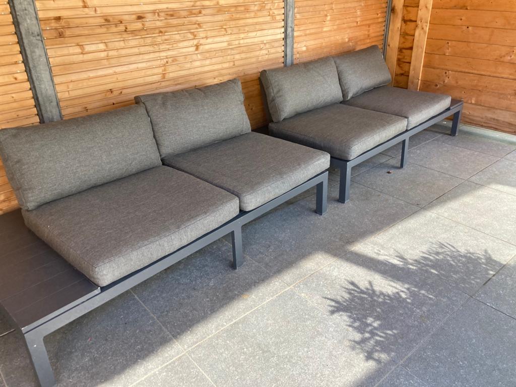 Aluminium tuinset antraciet grijs, Ophalen of Verzenden, Zo goed als nieuw, Aluminium