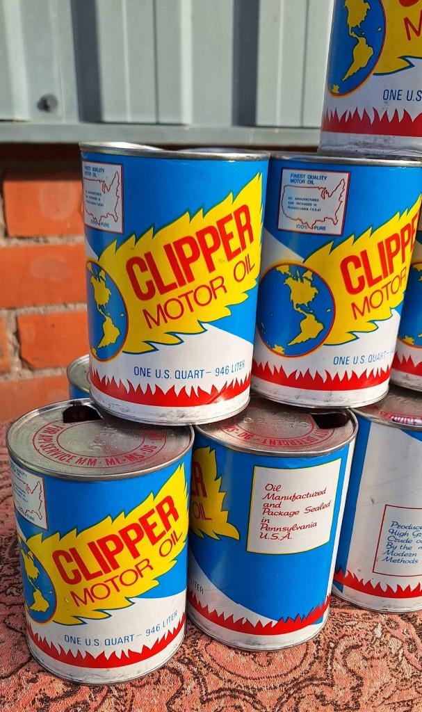 Vintage USA olieblik, olieblikken van Clipper Motor Oil., Gebruikt, ., ., .