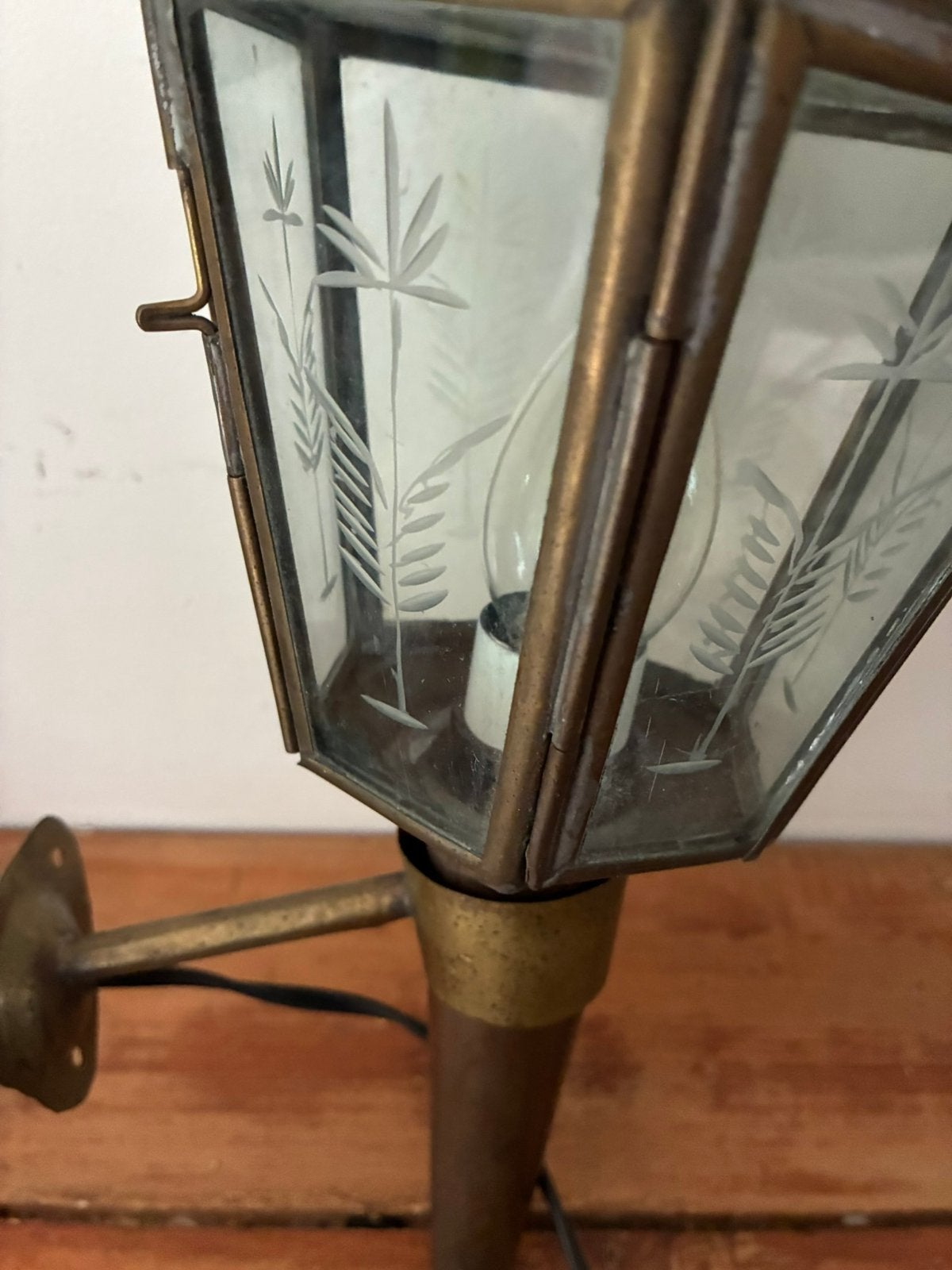 Koets lantaarn koper met geslepen glas koper/messing, Ophalen of Verzenden