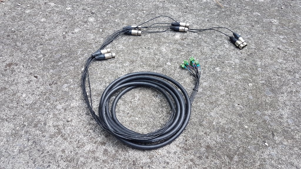Multikabel 8 kanalen 4~5 m - XLR (fem) naar RIACON (Phoenix), Ophalen of Verzenden, Zo goed als nieuw, Audio