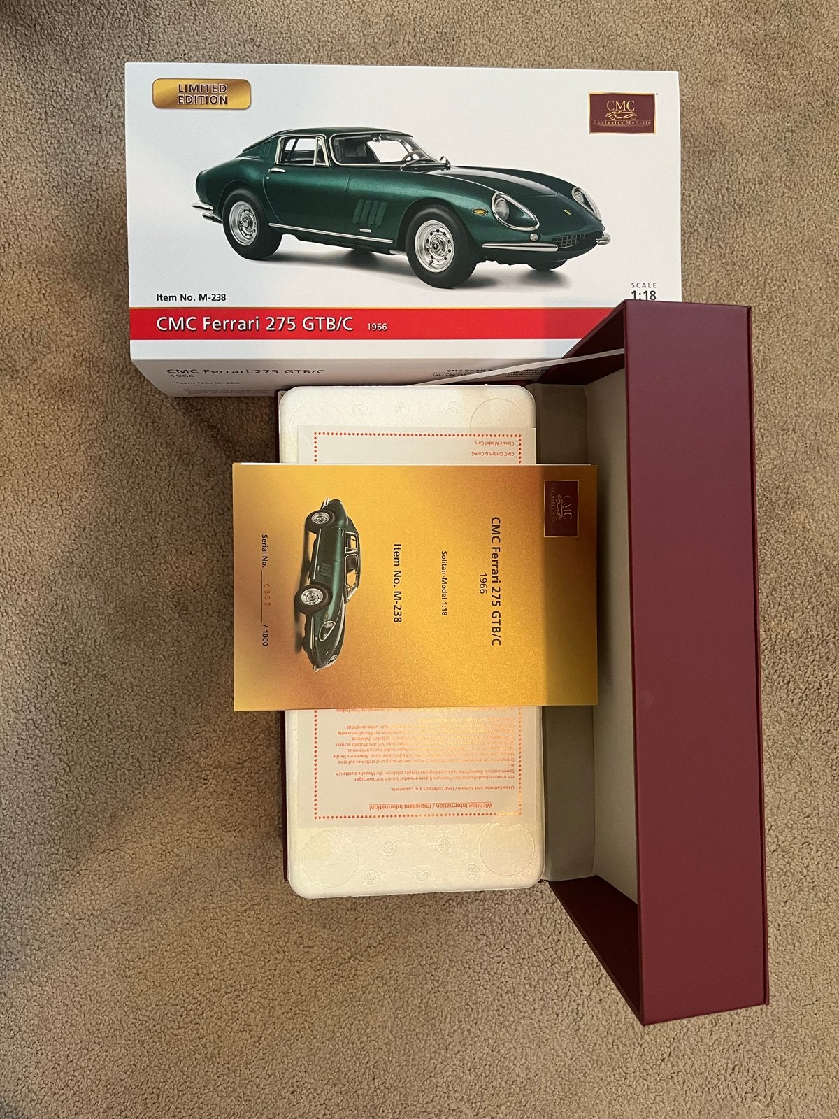 CMC Ferrari 275 GTB/C 1966 green - Limited Edition 1:18, Ophalen of Verzenden, Nieuw, Auto, Overige merken