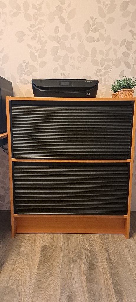 houten roldeurkast, Ophalen, Kersenhout, Gebruikt, 100 tot 150 cm