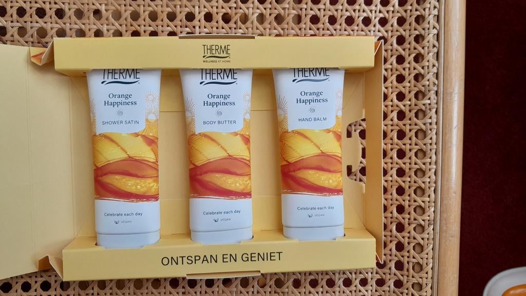 NIEUW!  Therme wellnessbox Orange Happiness, Ophalen of Verzenden, Nieuw, Bad & Douche