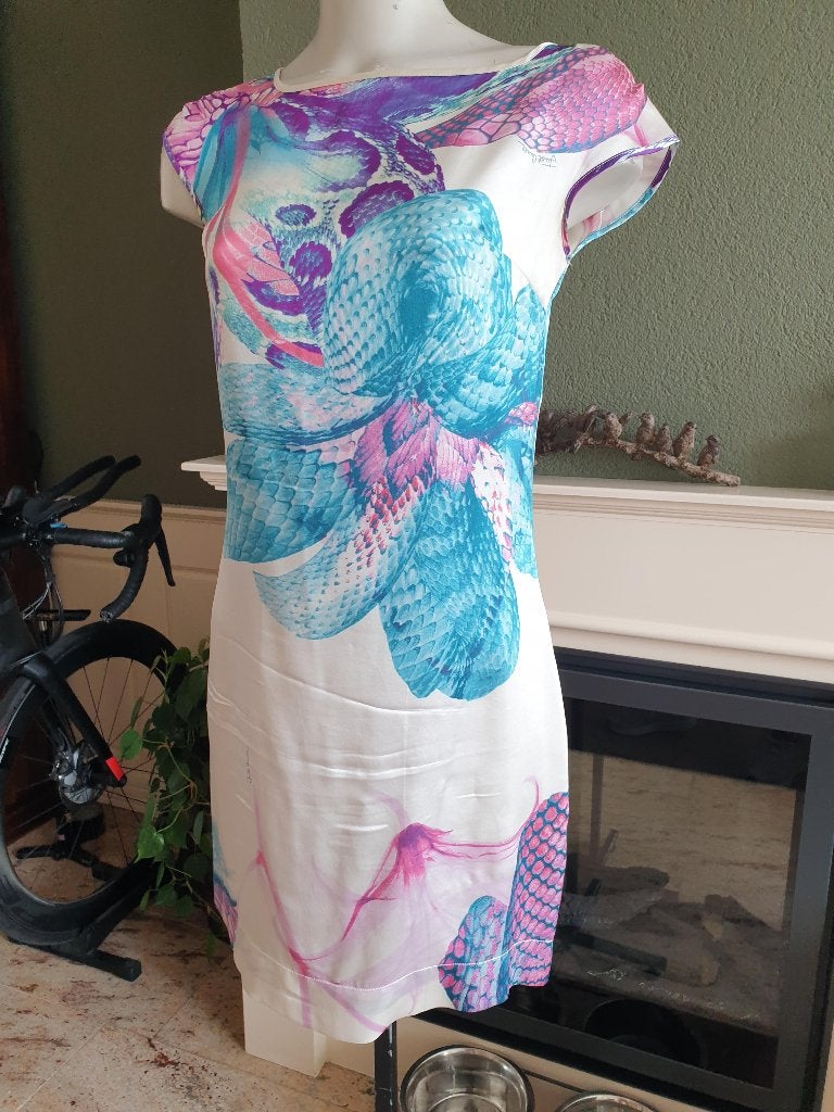 Just Cavalli schitterende zijden jurk it 40 S 36, Kleding | Dames, Verzenden, Wit, Maat 36 (S), Just Cavalli