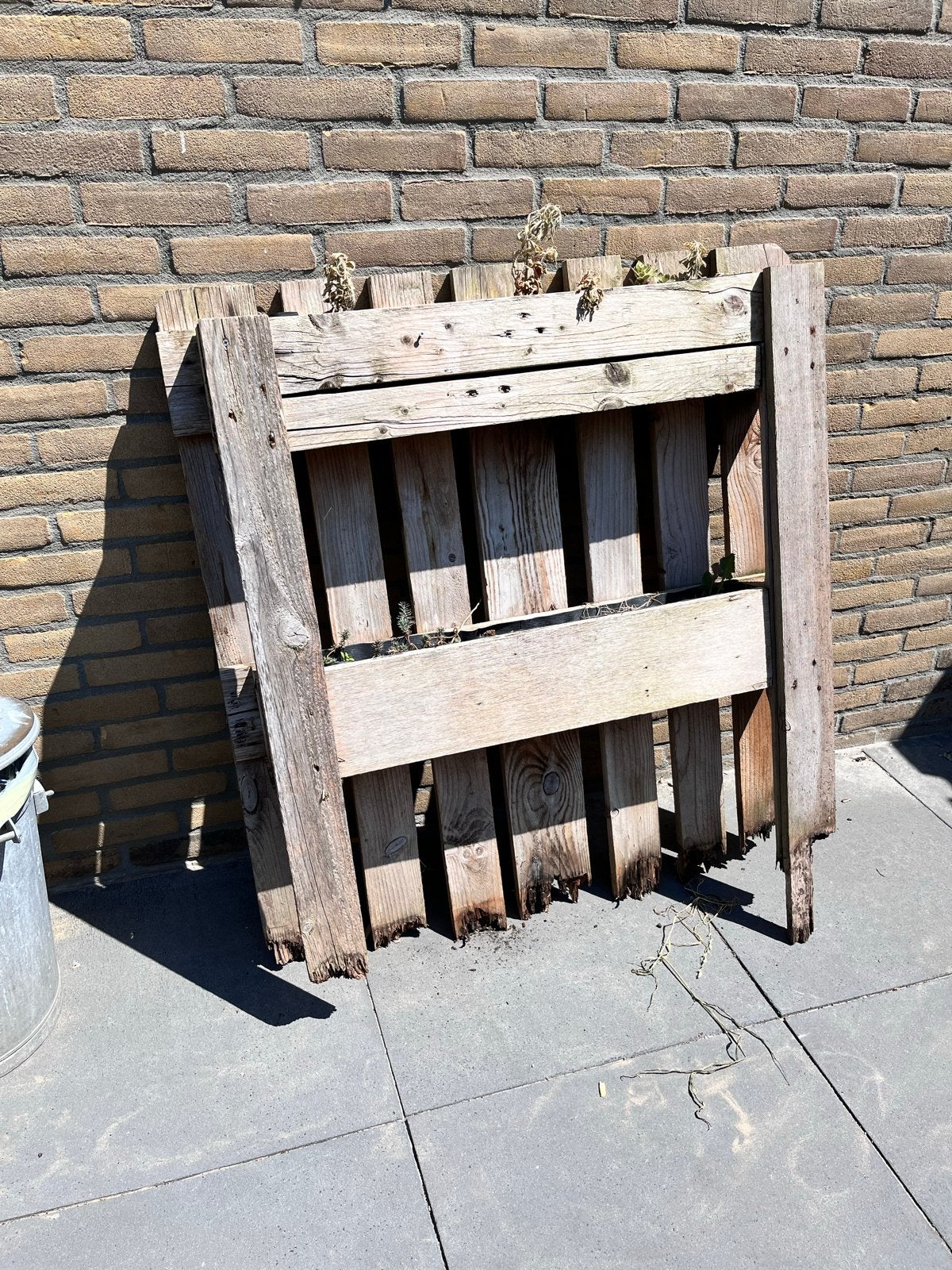 Houten plantenbak van pallets, Tuin en Terras, Ophalen, Gebruikt, Balkon, 60 tot 100 cm