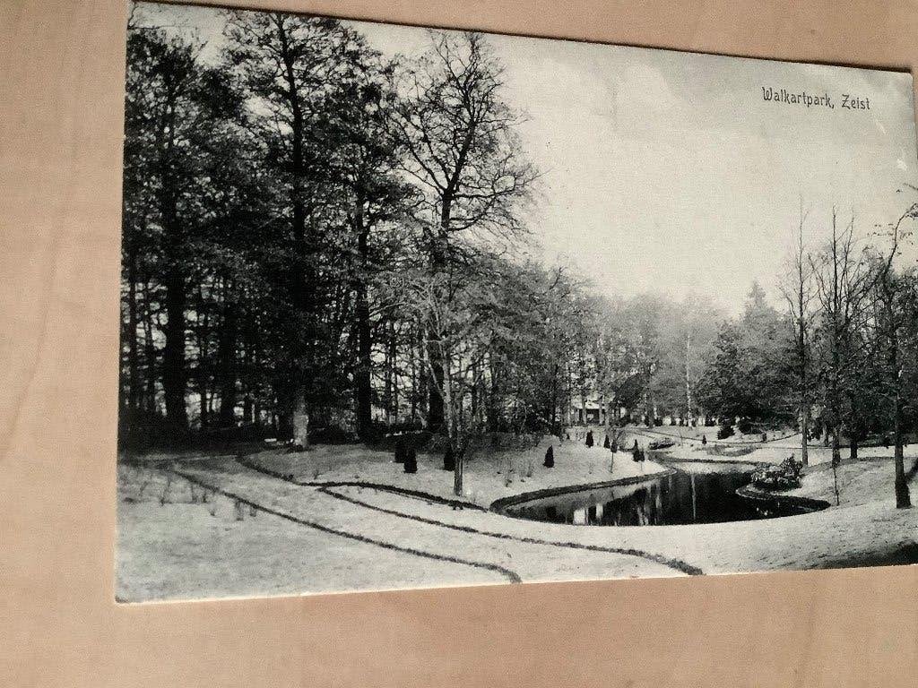 Zeist 1910 Walkartpark Slotlaan in de sneeuw, Verzamelen, Ansichtkaarten | Nederland, Ophalen of Verzenden, Voor 1920, Gelopen