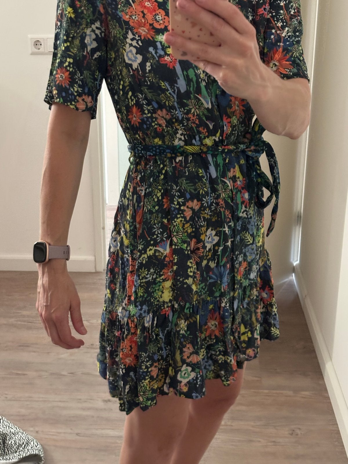Jurkje POM Amsterdam met bloemenprint, Meerkleurig, Ophalen of Verzenden, Zo goed als nieuw, Maat 36 (S)