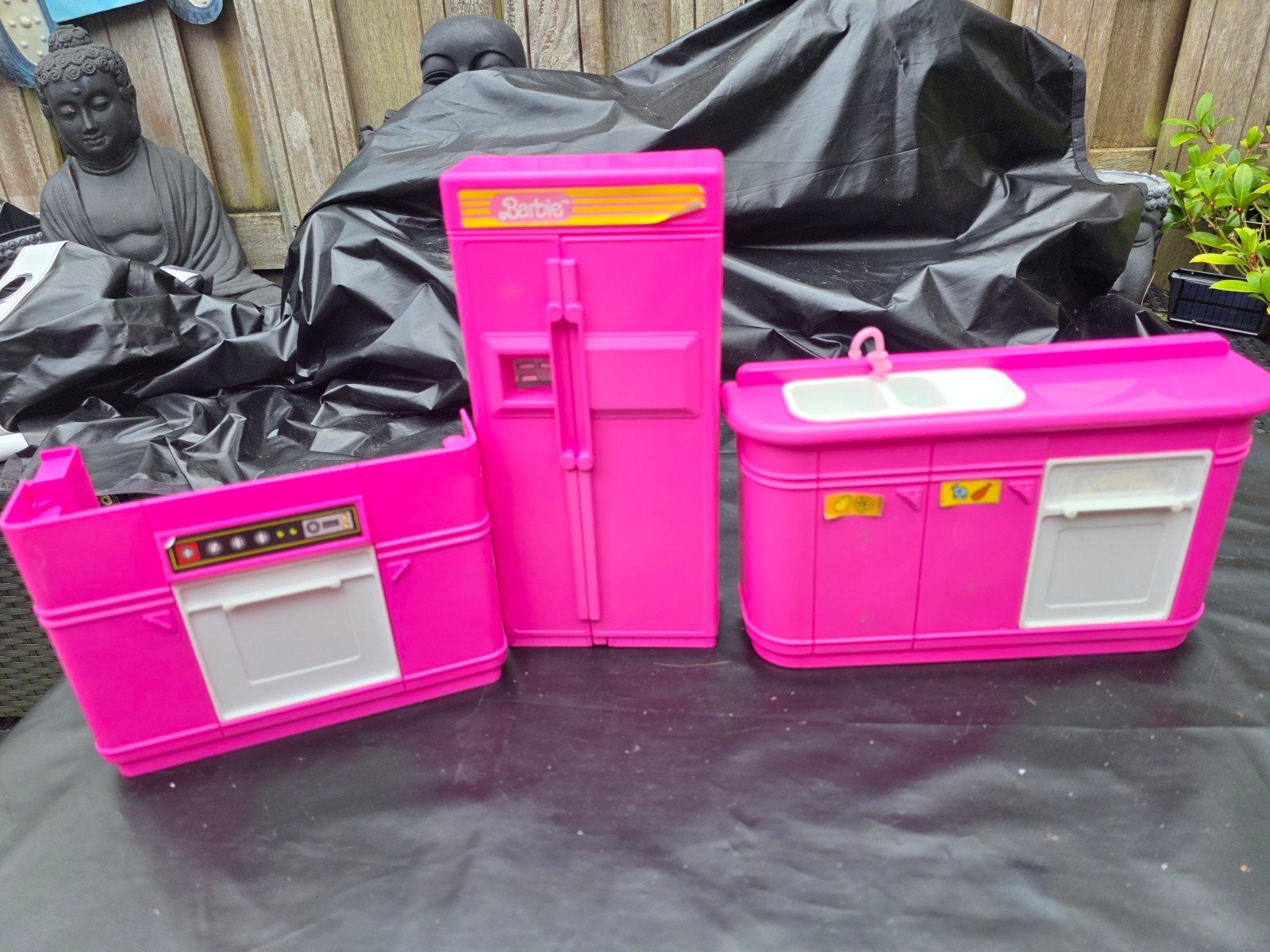 Vintage Barbie Keuken Set - Koelkast, Fornuis, Spoelbak, Ophalen of Verzenden, Gebruikt, Barbie