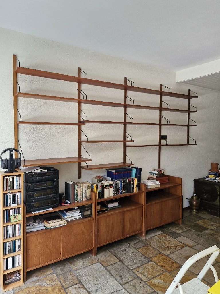 Vintage Teak Wandmeubel – Poul Cadovius 'Royal System', Huis en Inrichting, Kasten | Wandmeubels, Ophalen, Gebruikt, ., Minder dan 150 cm