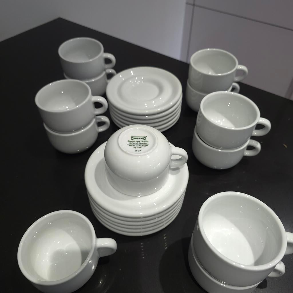 Ikea Rondo Servies - Koffie met Schotels (12 st), Ophalen, Gebruikt, Overige stijlen, Kop(pen) en/of Schotel(s)