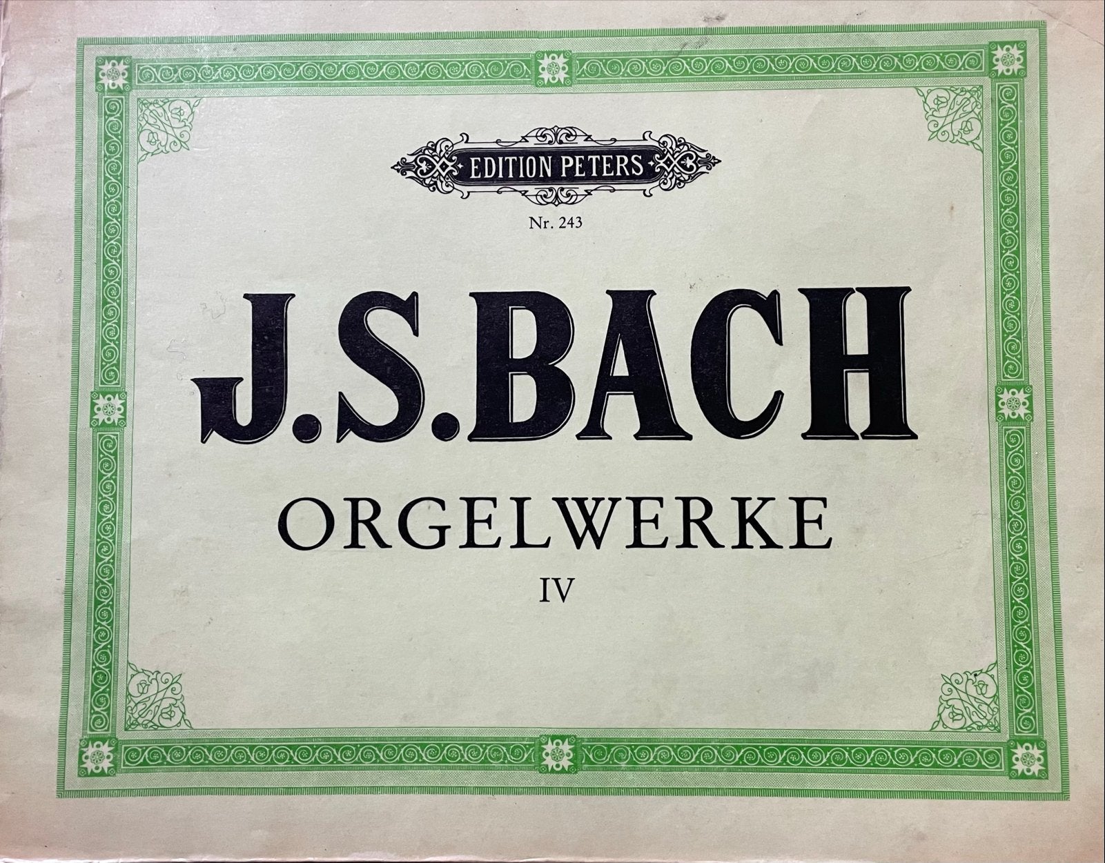 J.S. Bach Orgelwerke IV - Edition Peters Nr. 243, Orgel, Gebruikt, Klassiek, Ophalen of Verzenden