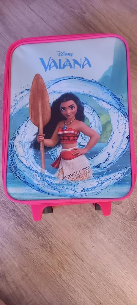 Disney Vaiana Kinderkoffer met Wieltjes - Roze, Ophalen, 40 tot 60 cm, Wieltjes, Gebruikt