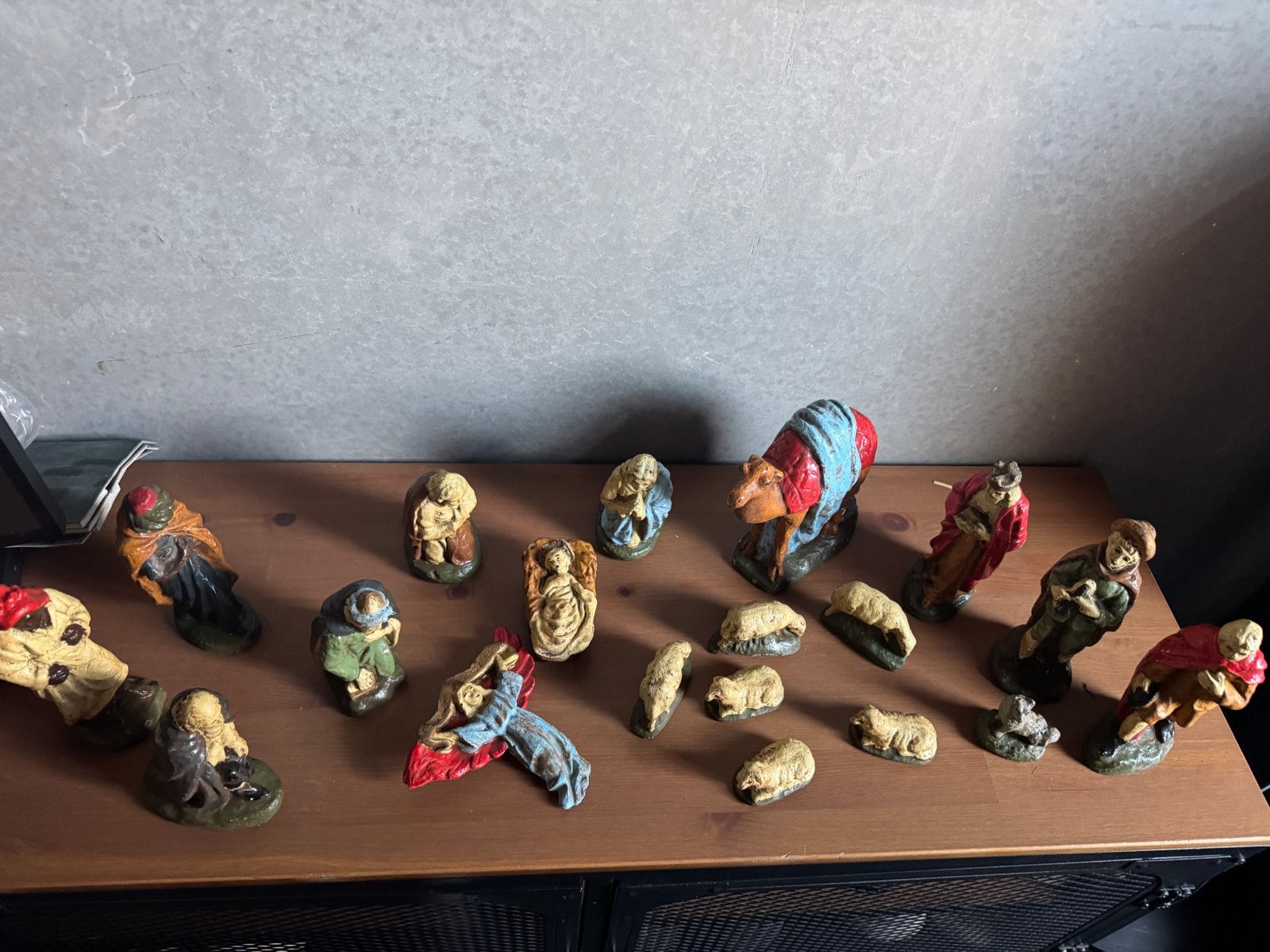 Antieke Kerststal- Handgeschilderd, Ophalen, Gebruikt, Beeld(je), Christendom | Katholiek