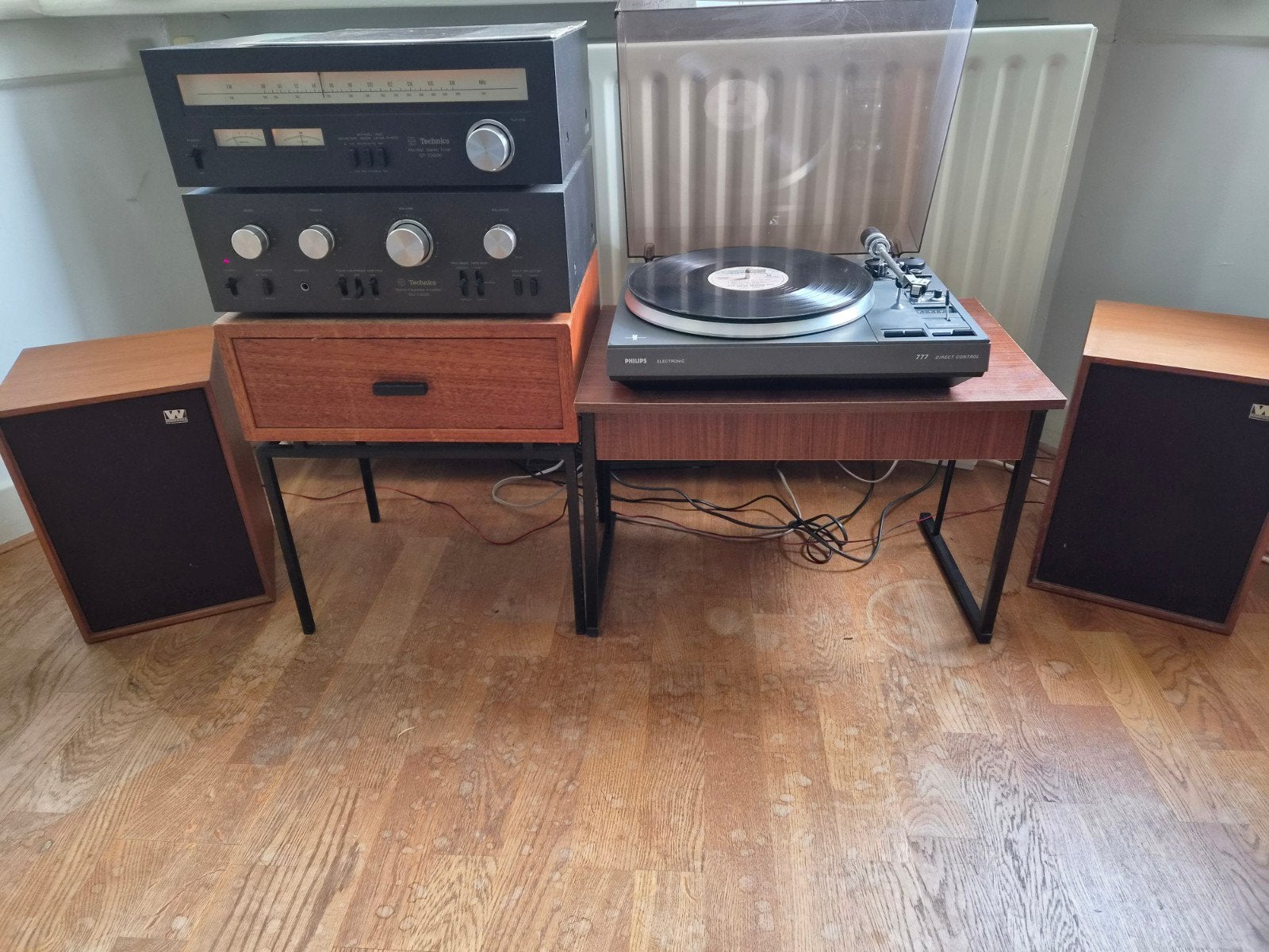 complete vintage audioset in goede staat met platenspeler, Ophalen, Gebruikt, Platenspeler, Philips