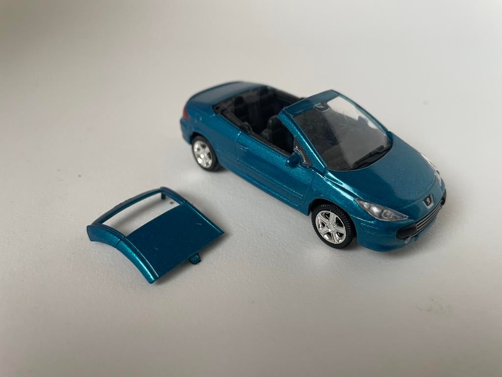 model Peugeot 307 CC coupe cabriolet blauw Norev 1/50 afneem, Ophalen of Verzenden, Gebruikt, Auto