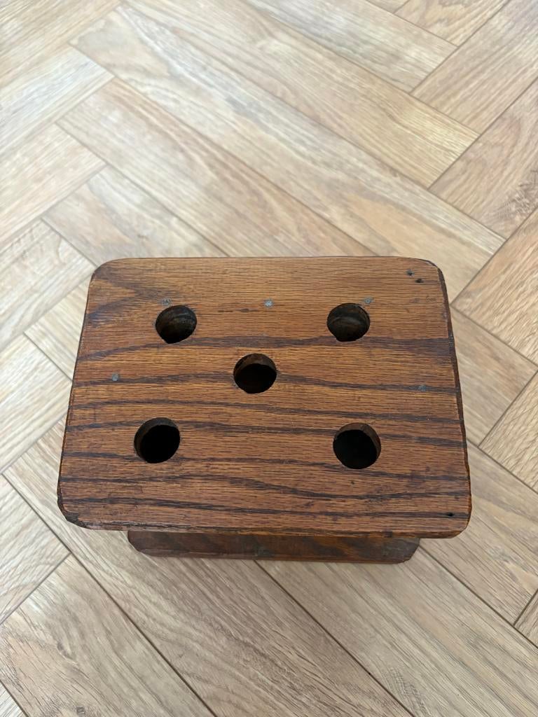 Antieke houten stoof - Voetstoofje van vroeger, Ophalen of Verzenden