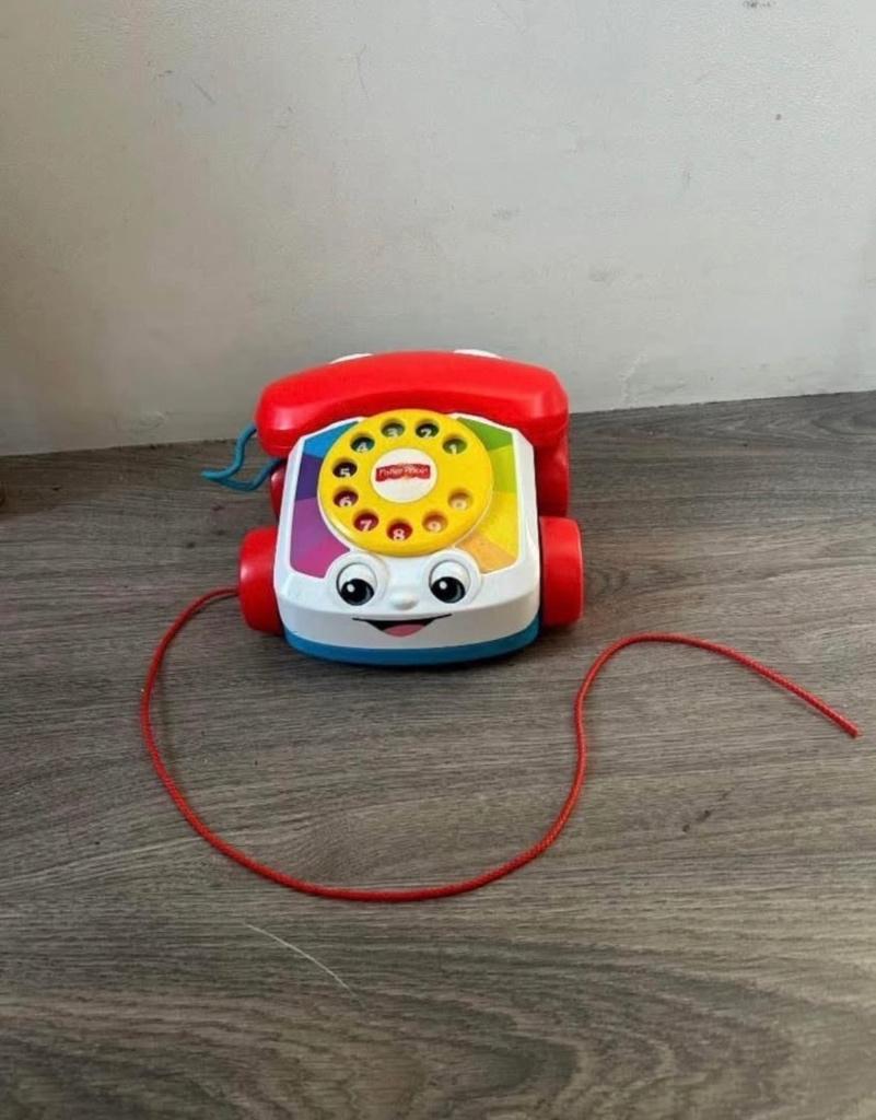 fisher price telefoon, Ophalen of Verzenden, Zo goed als nieuw, Duw- of Trekspeelgoed, Met geluid
