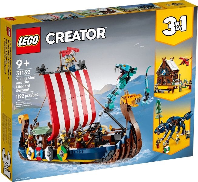 LEGO 31132 3in1 : Vikingschip en de Midgaardslang, Kinderen en Baby's, Speelgoed | Duplo en Lego, Lego, Nieuw, Ophalen of Verzenden