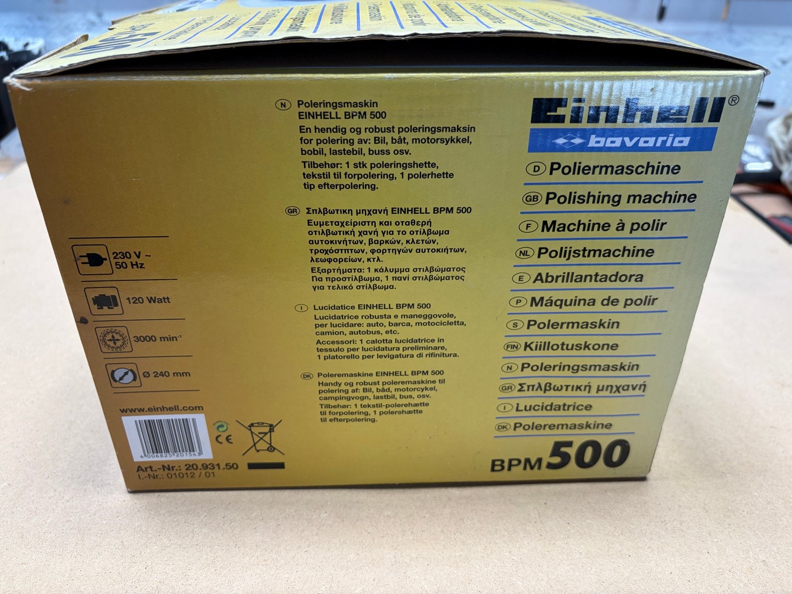 Einhell Bavaria BPM 500 Polijstmachine - Zo goed als nieuw, Ophalen of Verzenden, Zo goed als nieuw, Minder dan 600 watt, Overige typen