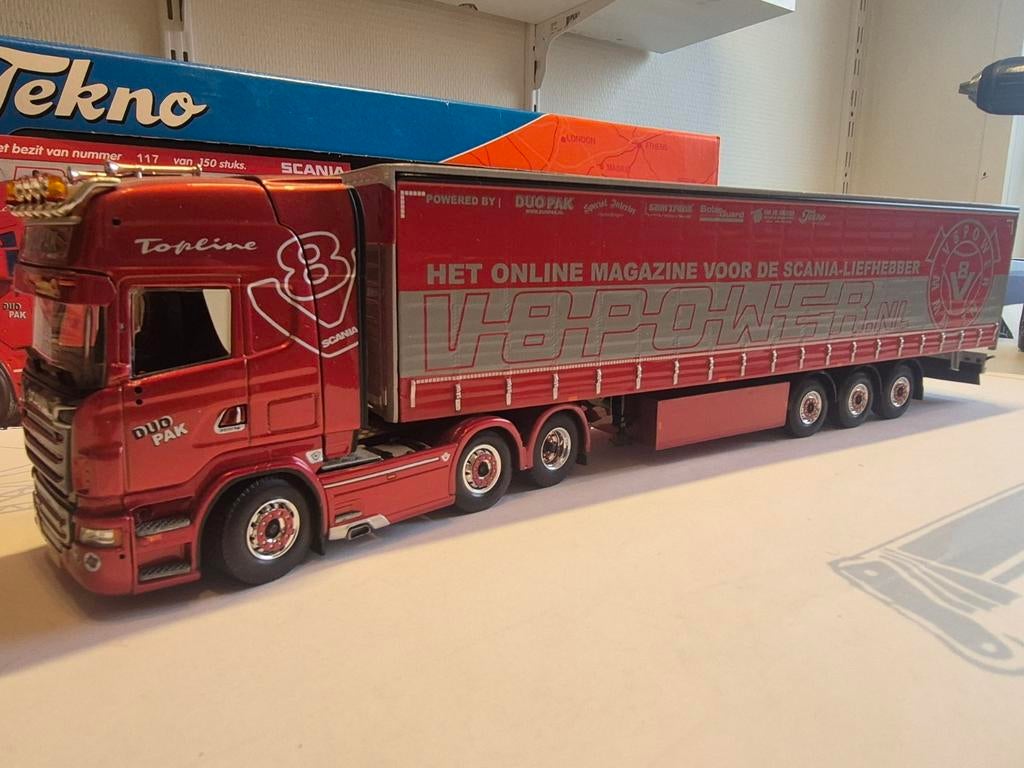 Scania V8 power/duopak, Hobby en Vrije tijd, Modelauto's | 1:50, Ophalen of Verzenden, Zo goed als nieuw, Bus of Vrachtwagen, Tekno