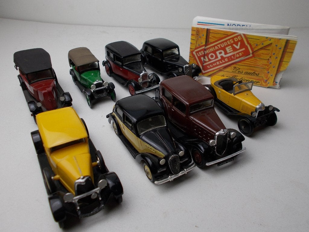 Vintage NOREV 8 x FRANSE OLDTIMERS (Alle 8 in 1 koop!), Ophalen of Verzenden, Zo goed als nieuw, Auto, Norev