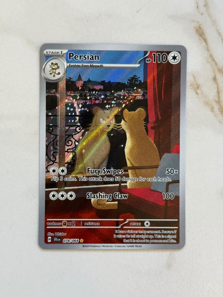 Persian #78 Pokemon Shrouded Fable, Ophalen of Verzenden, Nieuw, Losse kaart, Foil