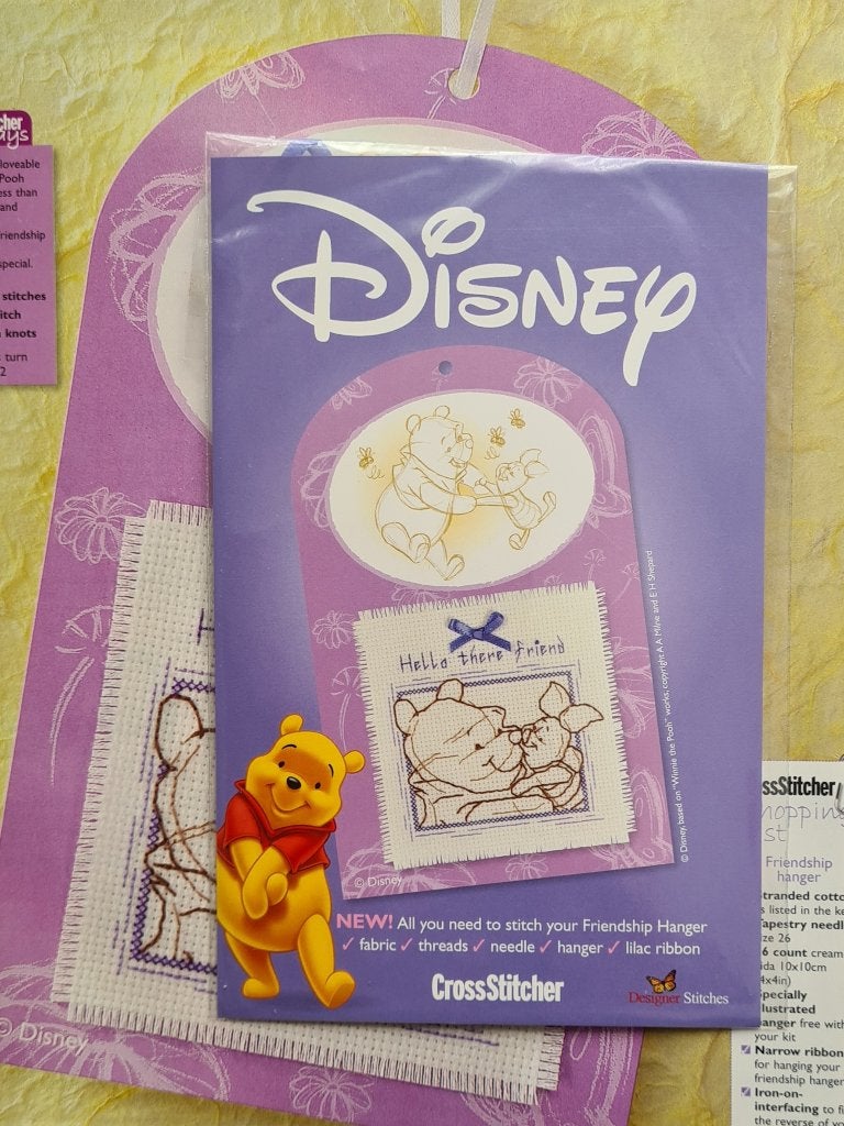 Winnie de Pooh hello there friend borduurpakketje, Ophalen, Nieuw, Handborduren, Borduurpakket