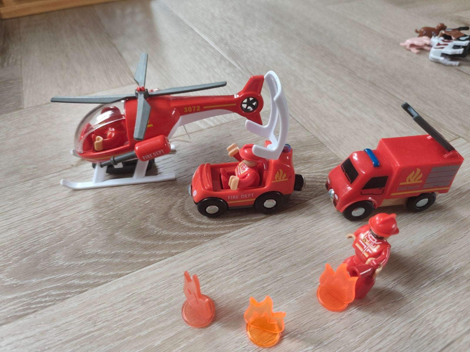 Playtive brandweer set voor houten treinbaan, Kinderen en Baby's, Ophalen of Verzenden, Gebruikt, Overige typen