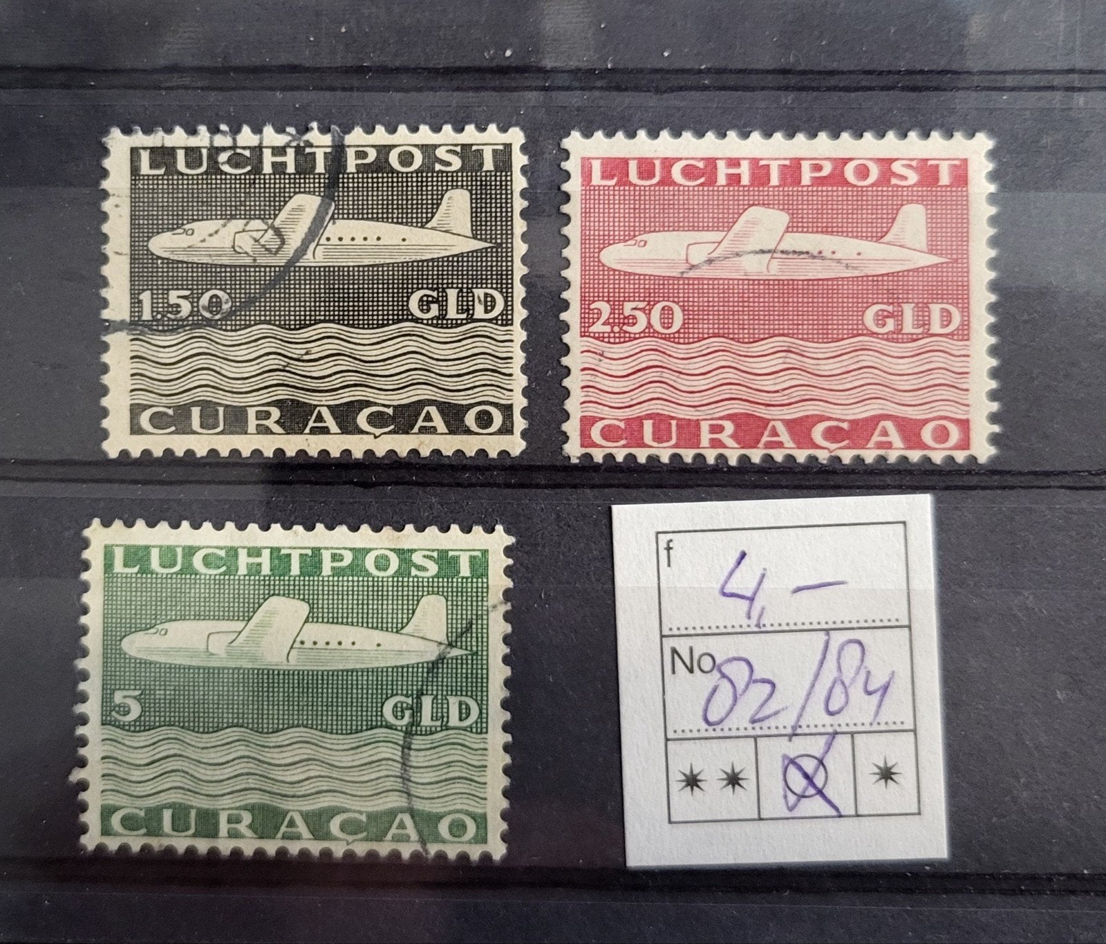 Curacao luchtpost 82/84, Ophalen of Verzenden, Gestempeld