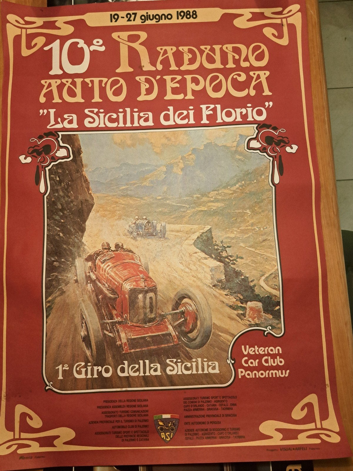Origineel 1988 Poster La Sicilia dei Florio 70x100, Ophalen of Verzenden, Sport, A1 t/m A3, Rechthoekig Staand