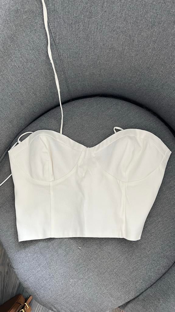 Witte Zara top met open rug, Kleding | Dames, Ophalen, Wit, Maat 42/44 (L), Nieuw