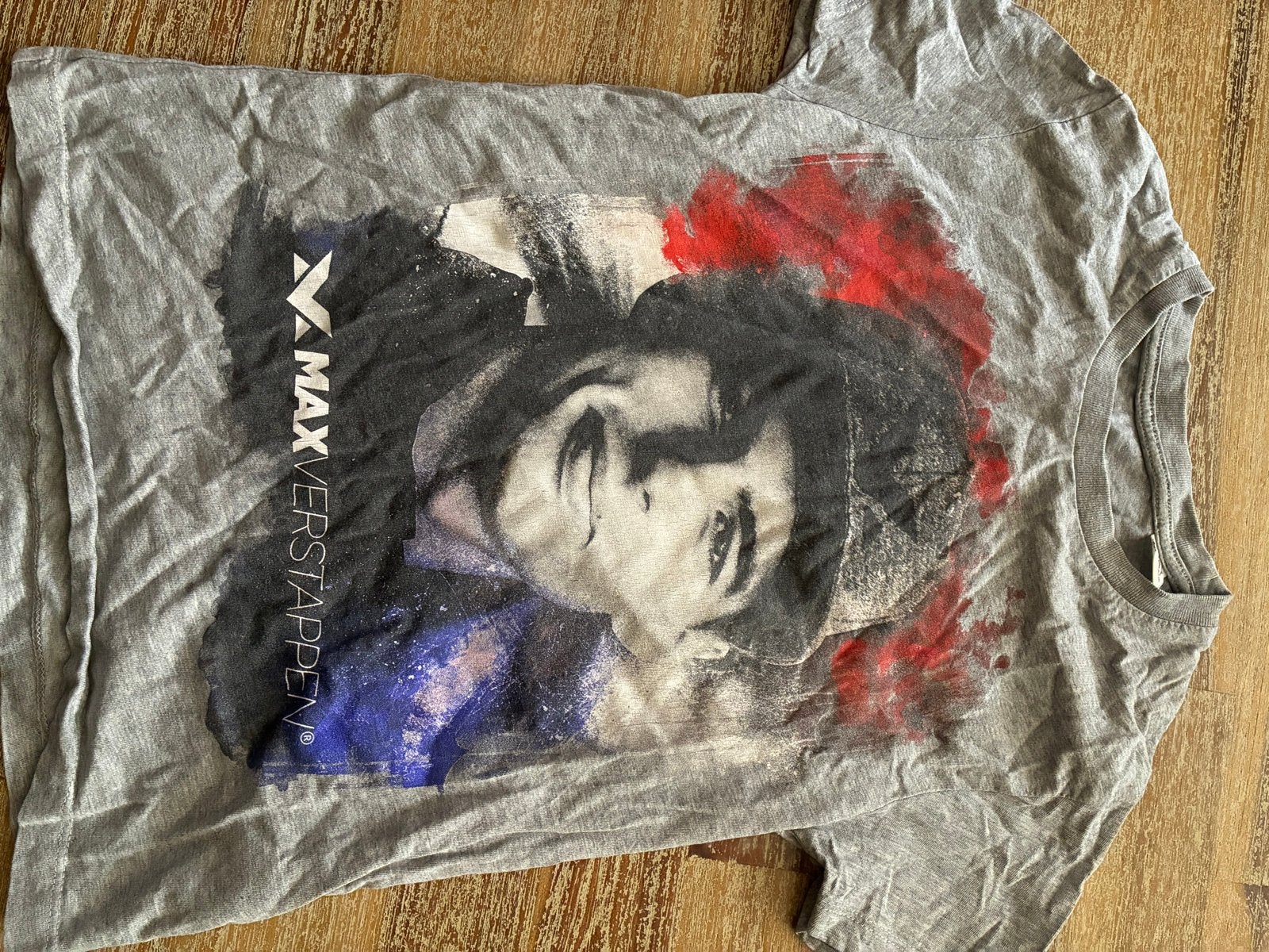 Max Verstappen T-shirt Grijs Maat 122-128 (7-8 jaar), Kinderen en Baby's, Ophalen, Gebruikt, Jongen, Shirt of Longsleeve