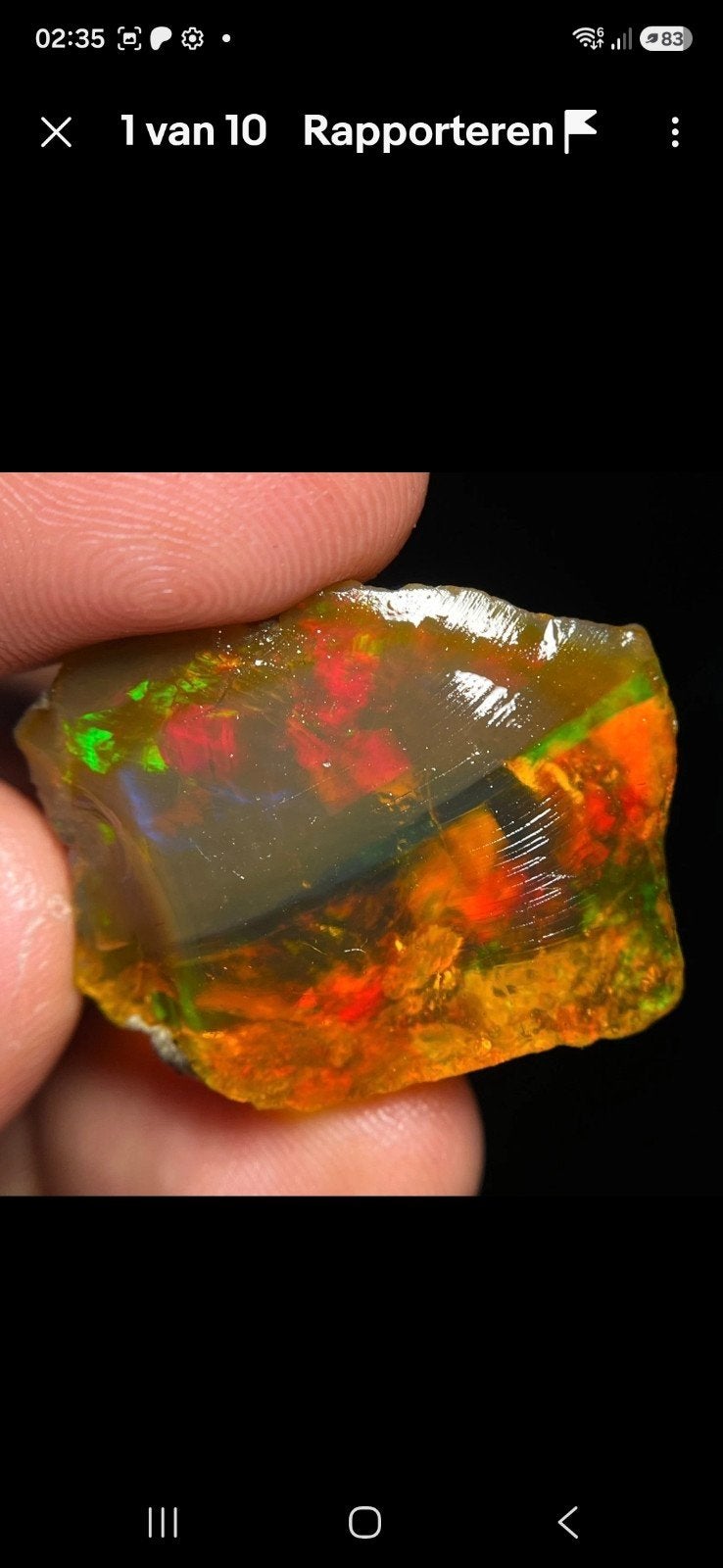 ruwe bruine opaal ca 6 gram! veel kleur, Ophalen of Verzenden, Nieuw