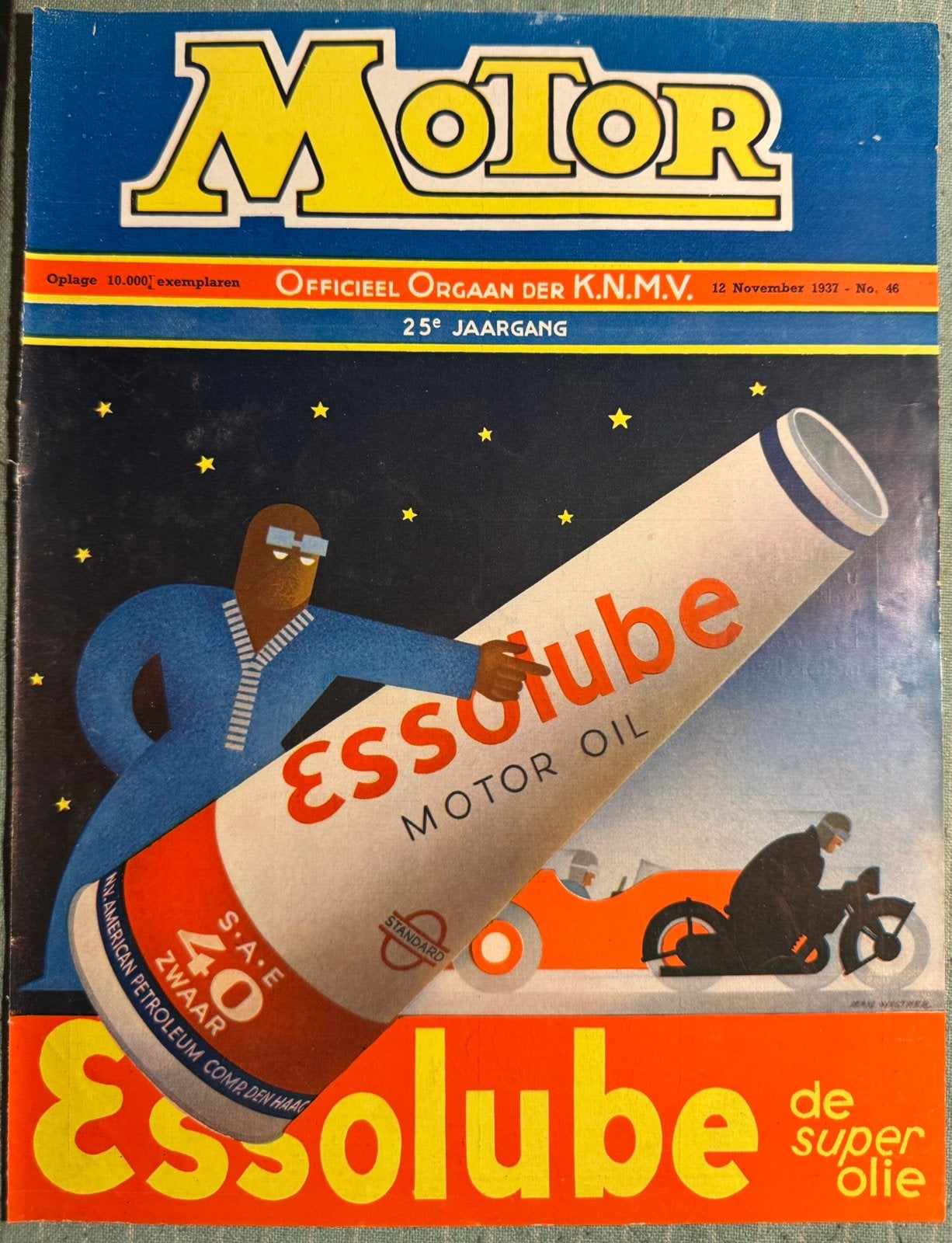 Knipsel uit 1937 Essolube motor oil conisch olieblik, Verzamelen, Verzenden, Zo goed als nieuw, Overige typen